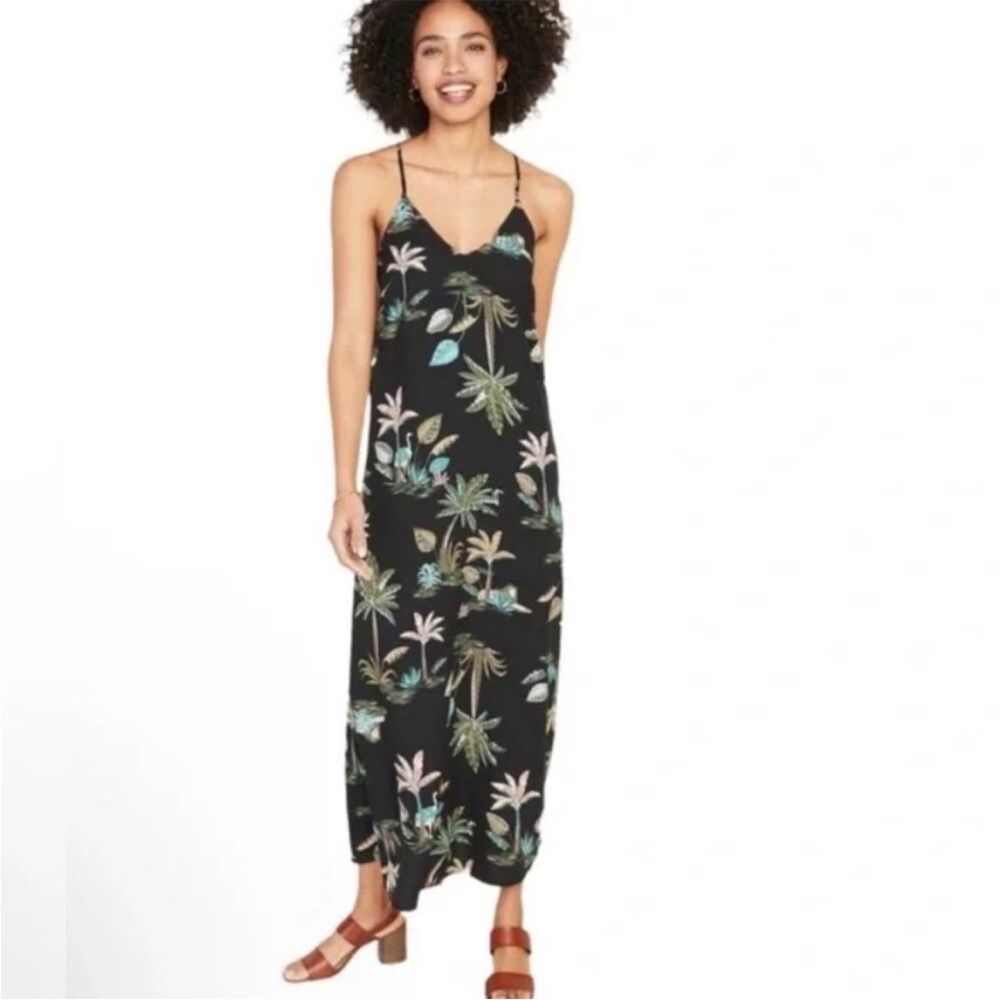 Old Navy Black Floral Maxi Dress